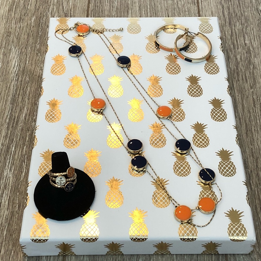 Navy, Orange, and White Nautical Set